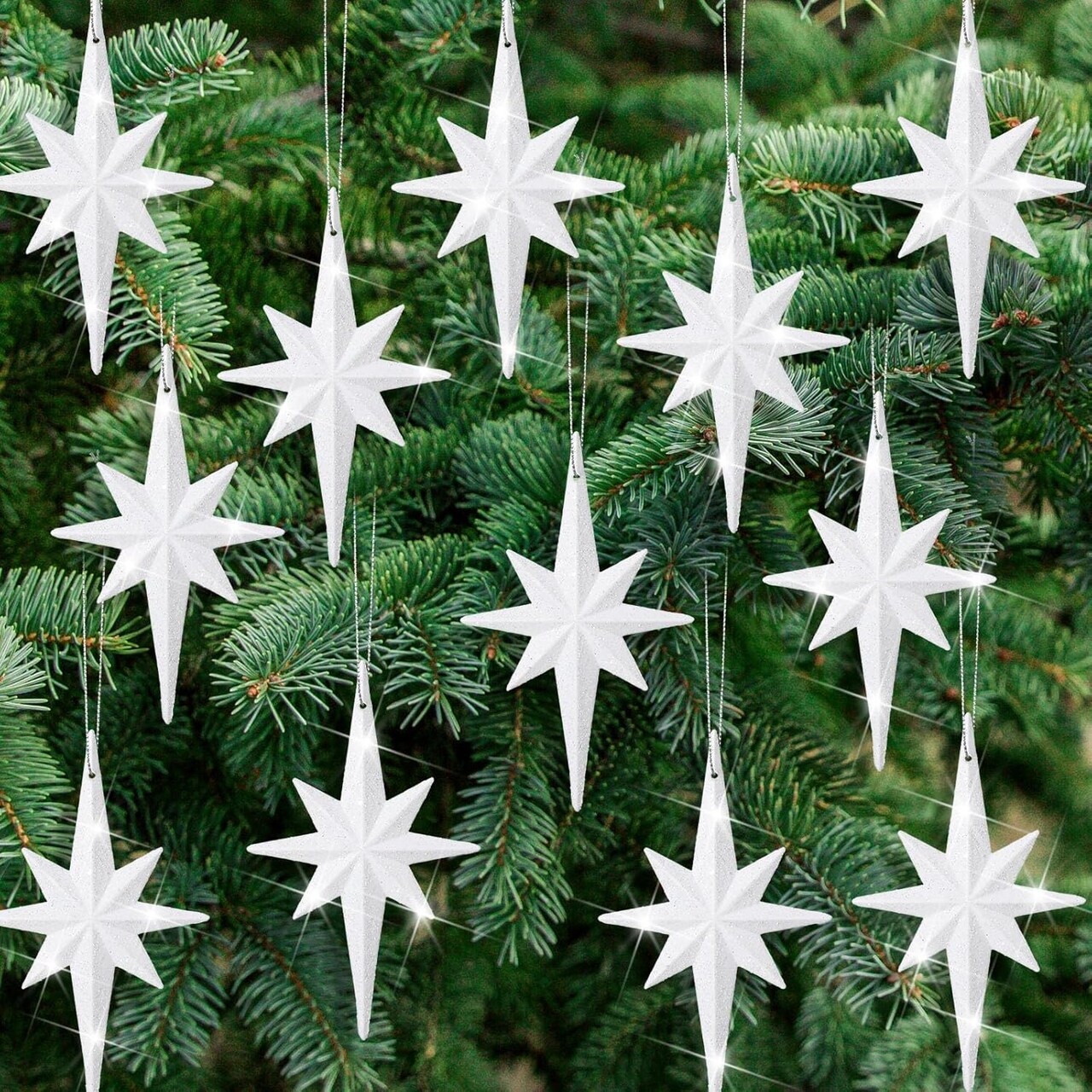 4.72 x 2.95 Inch Star of Bethlehem Christmas Tree Topper(White)